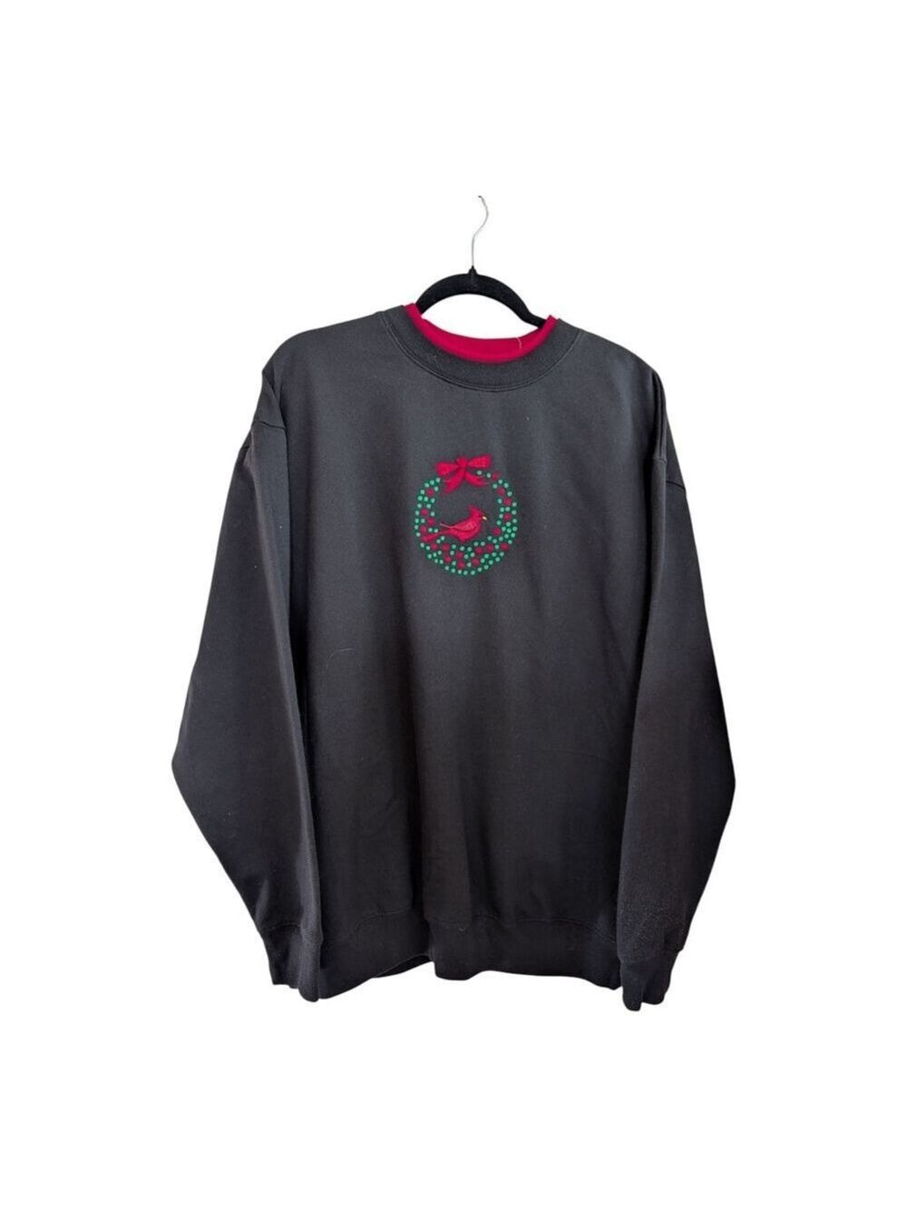 NEW M & C Sportswear Embroidered Cardinal Christmas Sweatshirt Size 1X